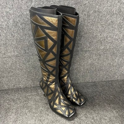 JOHN FLUEVOG Turner Entity Tall Boot Women's Size 7.5 Black Galaxy