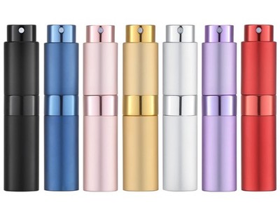 Tekson 7PCS 8ml Travel Perfume Atomizer Refillable, Mini Cologne 7 colors 