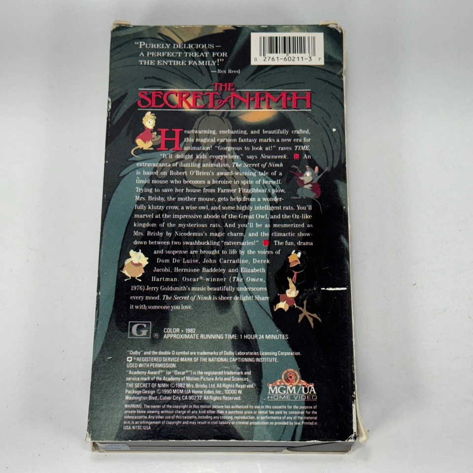 The Secret of NIMH VHS Cartoon Dom De Luise Elizabeth Hartman 1982 80's - Image 3 of 4