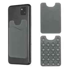 2 Pack Suction Phone Card Holder, Suction Cup Phone Grip, Gray