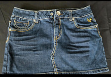 Justice Jeans Girls Blue Denim Skort Size 8-10 Pockets Belt Loops Button 23