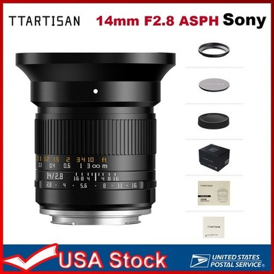 TTARTISAN 14mm F2.8 ASPH for E-Mount,MF-FF 114° Ultra Wide Angle Lens For Sony