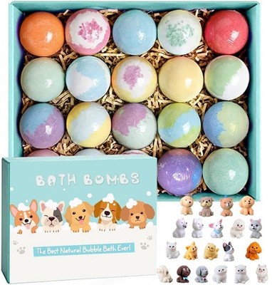 Bath Bombs for Kids with Surprise Inside 1 Ounce (Pack of 20), Multi-colored