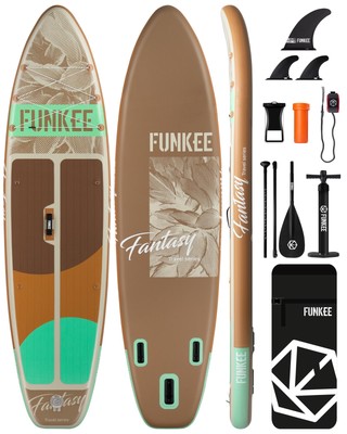 11 ×34''×6'' Extra Wide Inflatable Stand Up Paddle Board, Sup Board with Remova...