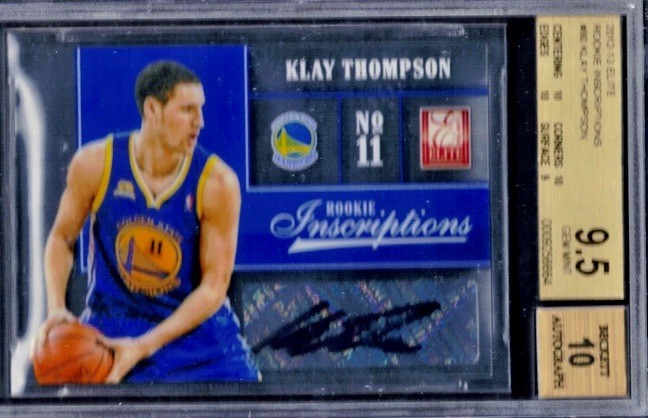2012-13 Panini Elite Klay Thompson Rookie Inscriptions RC Auto BGS 9.5 / 10 #80