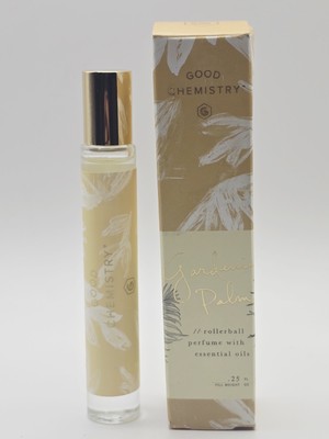 Good Chemistry GARDENIA PALM Rollerball Perfume w/ Essential Oils .25oz NEW