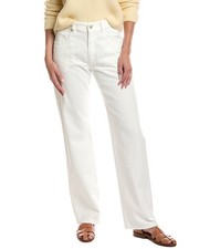 BRUNELLO CUCINELLI WOMEN'S OFF WHITE STRAIGHT COTTON TROUSERS MSRP 2085 SIZE 42