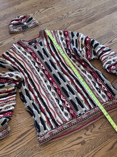 3XL Vintage Coogi Sweater & Hat Set 3D Knit 90s Rare Mercerised Cotton XXXL by Coogi, $400 - Photo 3