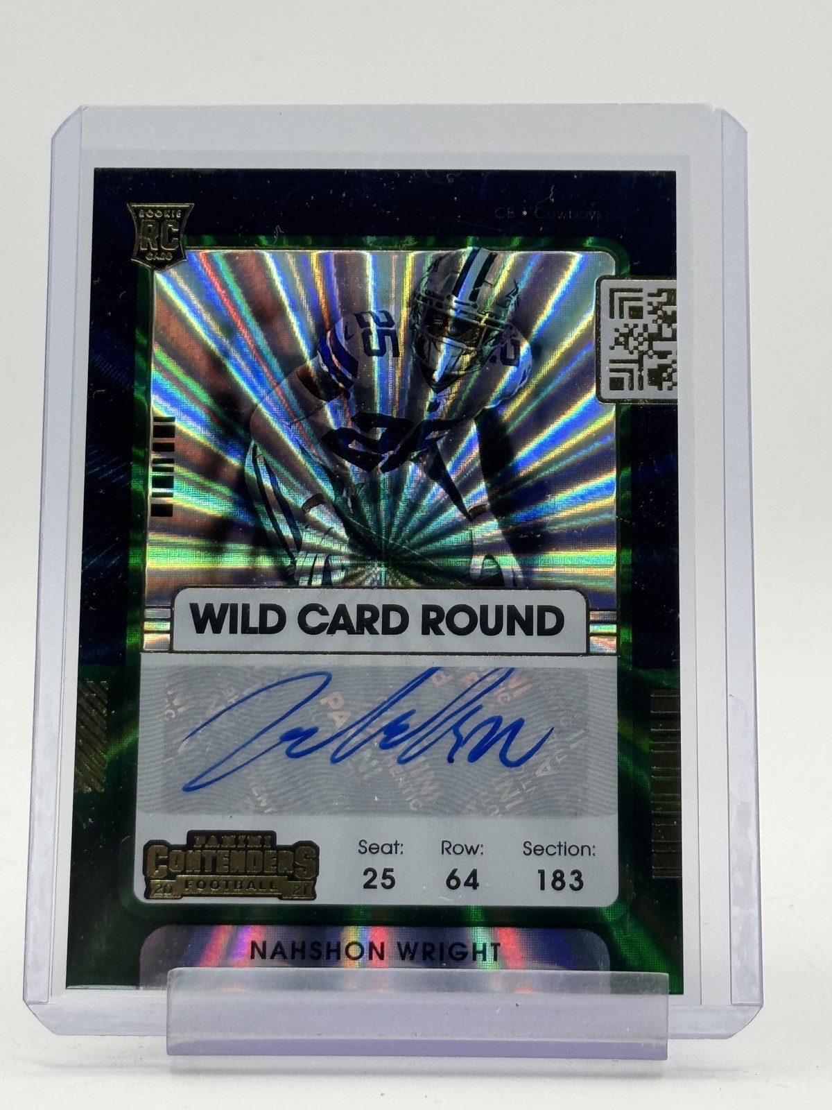 Nahshon Wright Panini Contenders #269 Autograph-Wild Card Round