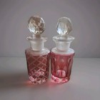 Vintage Perfume Bottles with Glass Stopper Cranberry Crystal Cut Glass. 1 Set 2 — photo 1
