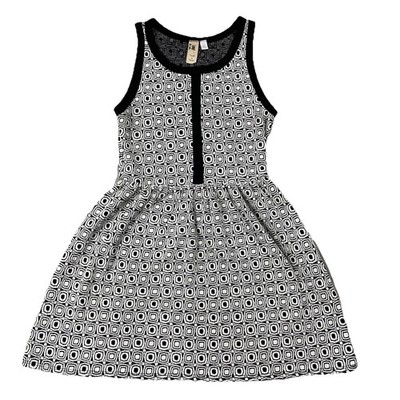 Needle And Thread Sleeveless Mod Print Knit Mini Dress Black White Size L Retro