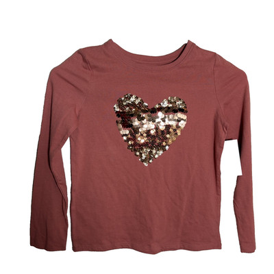 Jumping Beans T-Shirt Girl's 6X Long Sleeve Glitter Heart Crew NWT