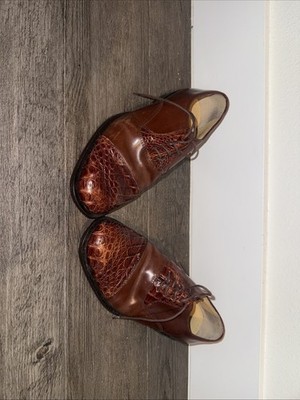 Florsheim Men s Brown Genuine Alligator Dress Shoes Size 9 See Photos!