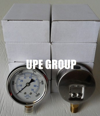 #ad 10 PACK Liquid Filled pressure WASHER gauge 2.5quot; Dial 1000 psi LOWER 1 4quot; NPT $120.12