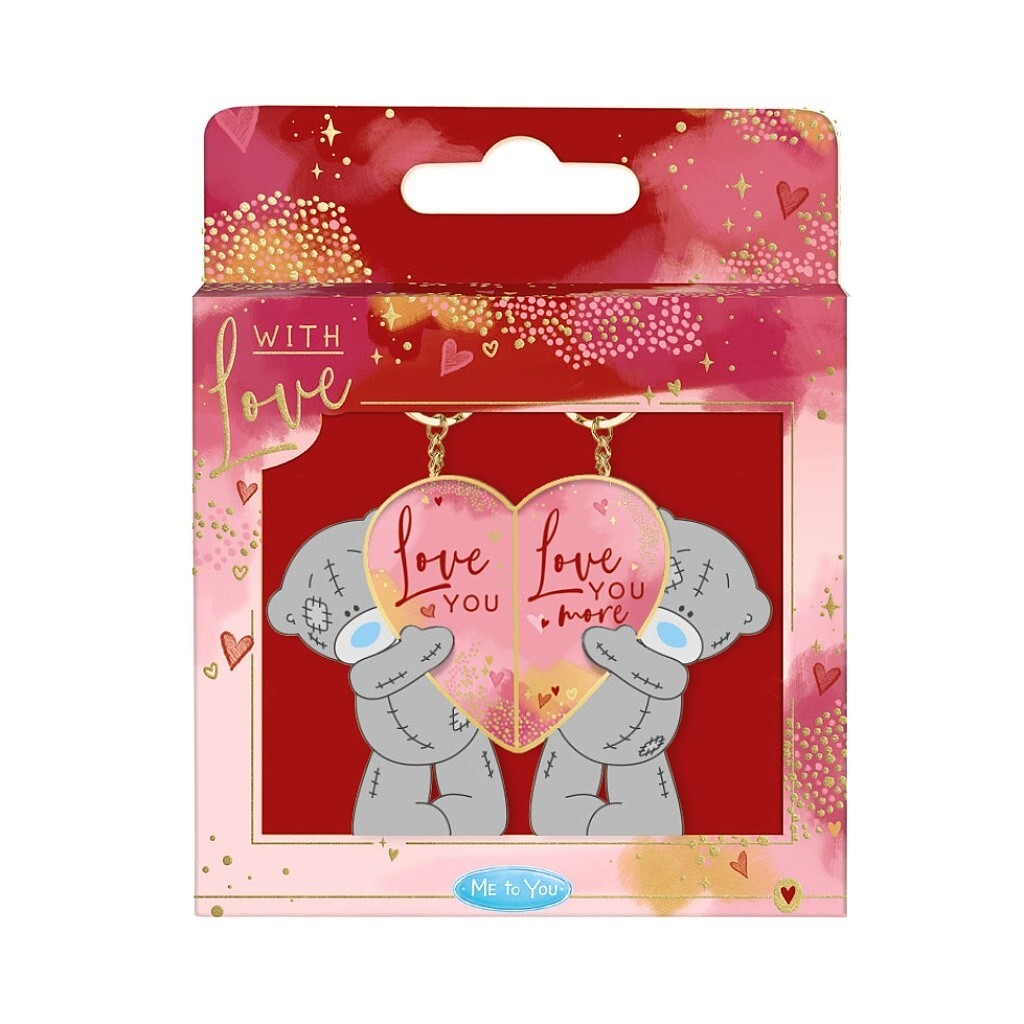 Me to You Love You 2 Part Keyring Tatty Teddy With Pink Heart
