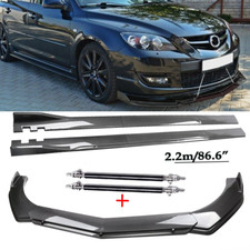 For Mazda 3 Hatchback Carbon Fiber Front Bumper Lip Spoiler Side Skirt Body Kit