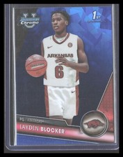 2023-24 Bowman University Chrome Sapphire LAYDEN BLOCKER #7 Arkansas 1st BCUS