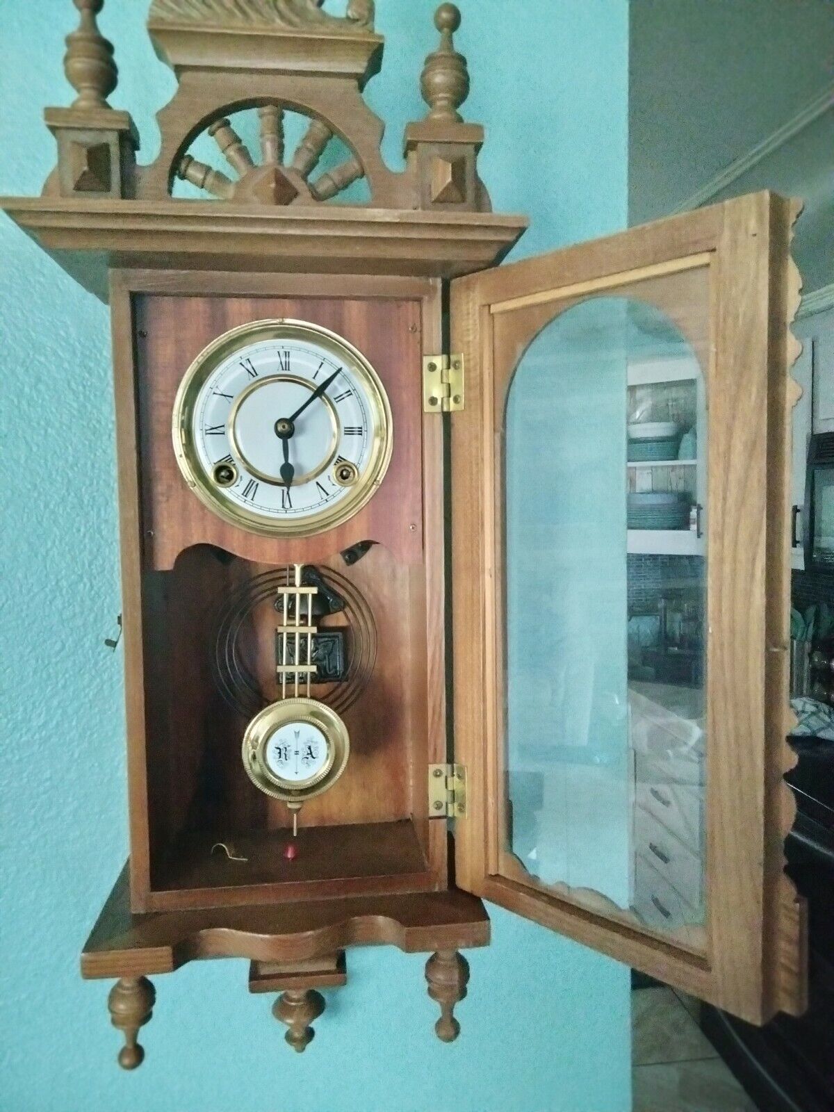 Vintage/Antique Lippizaner Chiming Pendulum Wall Clock Made in