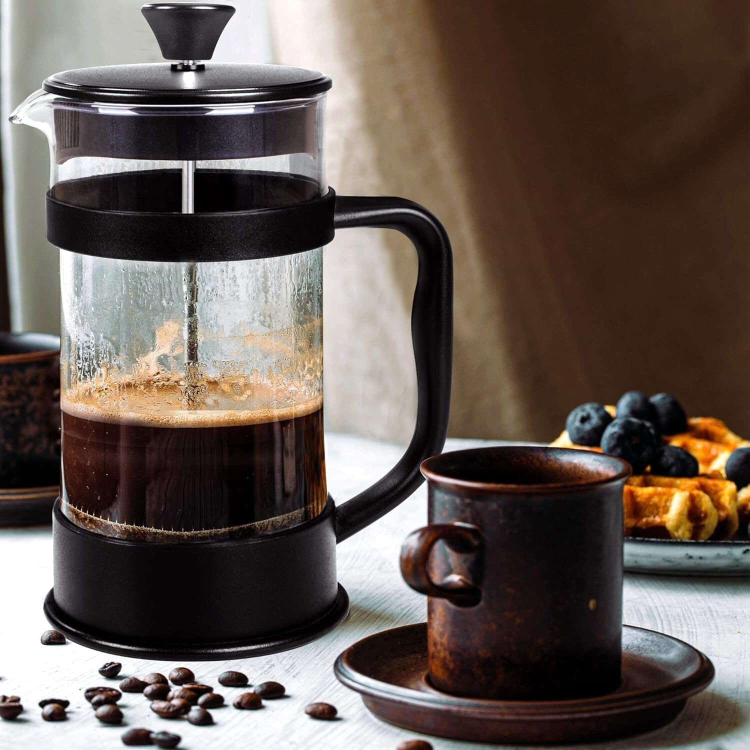 Utopia Kitchen 34oz French Press Coffee Maker, Borosilicate Glass Travel Tea & C