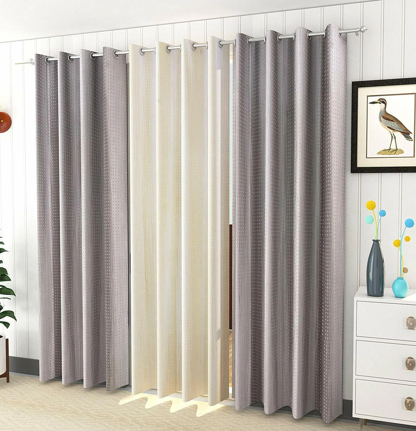 New 3 Piece Window Curtain Set - 5 feet