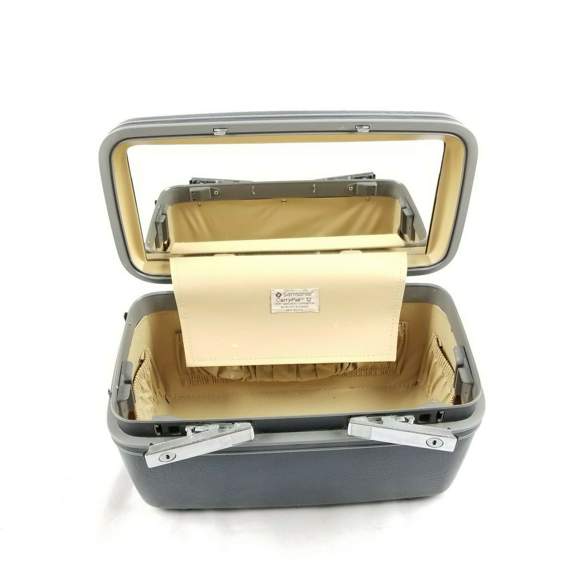 Vintage Navy Blue Samsonite Saturn Train Cosmetic Makeup Hard Case