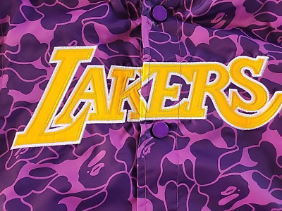 NBA Mitchell & Ness A Bathing APE Lakers BAPE Jacket Size L Made