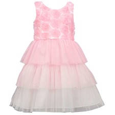 New Bonnie Jean Girls Tutu Tulle Dress Floral Pink Party Dress