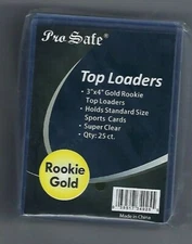 (100) Pro Safe GOLD FOIL ROOKIE Card Topload Card Holder  & 100 Sleeves 