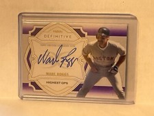 2020 Topps Definitive Wade Boggs Purple 1980s Autograph Auto #1/5 Red Sox