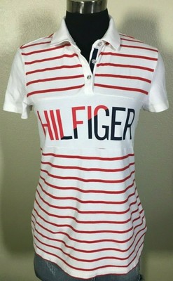 red and white striped polo shirt womens
