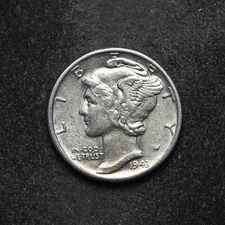 1943 Mercury Silver Dime (bb15216)