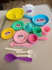Vintage Kitchen Collection Children's Toy Dishes Utencils Lot of 15