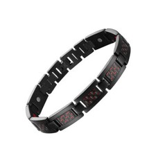 Stainless Steel Red Carbon Fiber Magnetic Bracelet