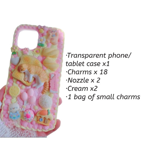 DIY Phone Case Kit Kawaii Cat Rabbit Eggs Toast Cookies Flowers Balloon Charms DIY Phone Case Kit Kawaii Cat Rabbit Eggs Toast Cookies Flowers Balloon Charms
