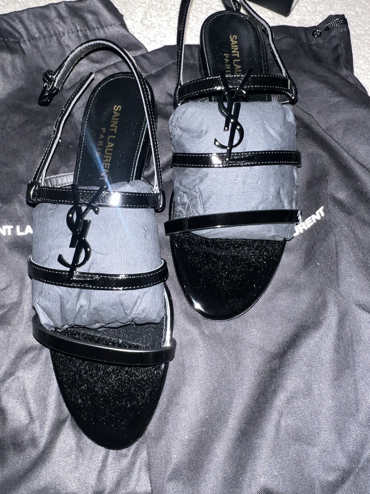 Sandali Saint Laurent YSL taglia 36 1 2 nero neri nuovi ��