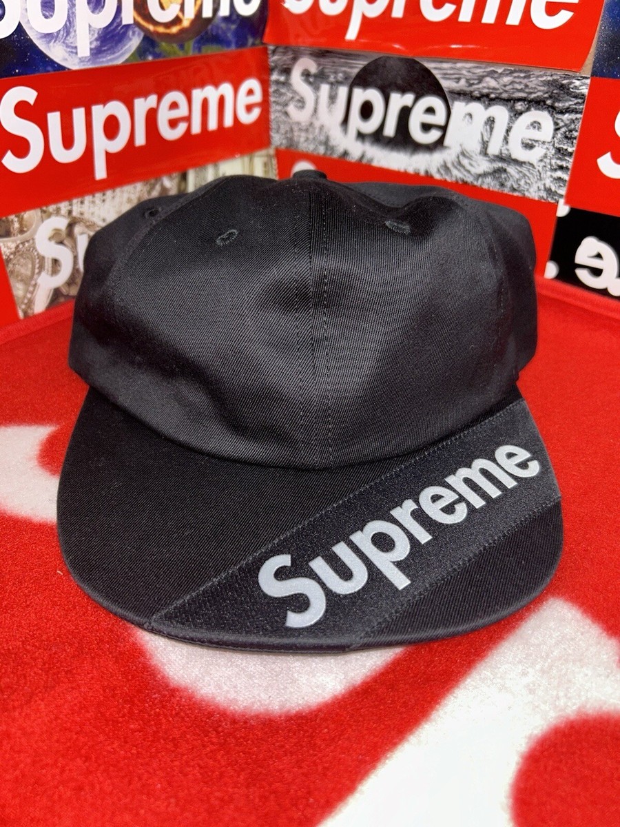 Supreme Visor Label 6-Panel Black Cap Hat Box Logo SS18 | eBay