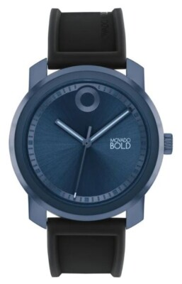 MOVADO BOLD 3601038 TREND PROPEL BLUE DIAL BLACK SILICONE BAND