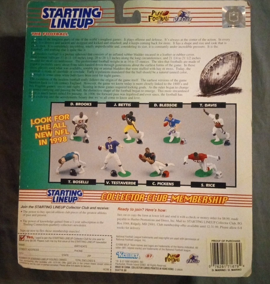 1998 年 NFL 首发阵容经典双打 QB 俱乐部 Dan Marino Dolphins/Panthers — 第 4/4 张图片