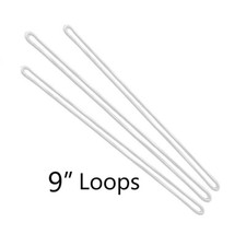 10 Pack - Premium Long Luggage Tag Worm Loop Plastic Straps 9 Inch Clear
