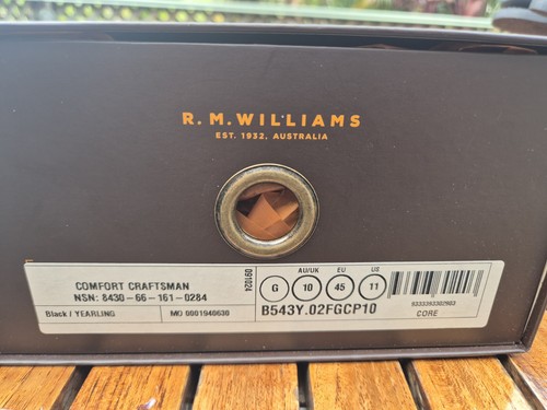 RM Williams Comfort Craftsman 11US 10G Black Mens Leather Boots BRAND NEW! - Bild 6 von 8