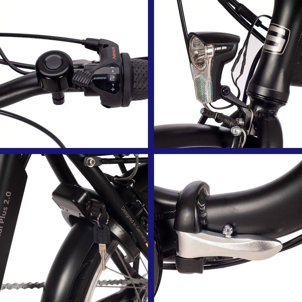 SAXONETTE E-Klapprad Compact Comfort Plus  20 Zoll, 36V 10.4Ah Akku,  Rcktritt, Nabenschaltung, B-Ware Saxonette E Bike 2025