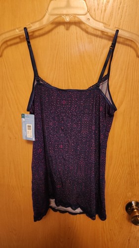 Jockey Ladies Nylon stretch camisole, Blue and purple/mauve color, Size XL.