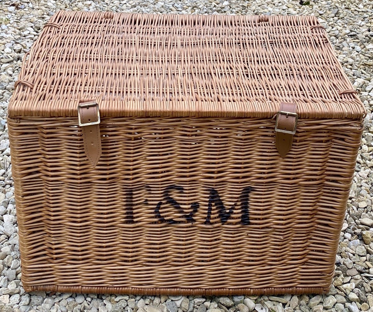 Large XL Fortnum and Mason F&M Picnic Hamper Wicker Basket Storage
