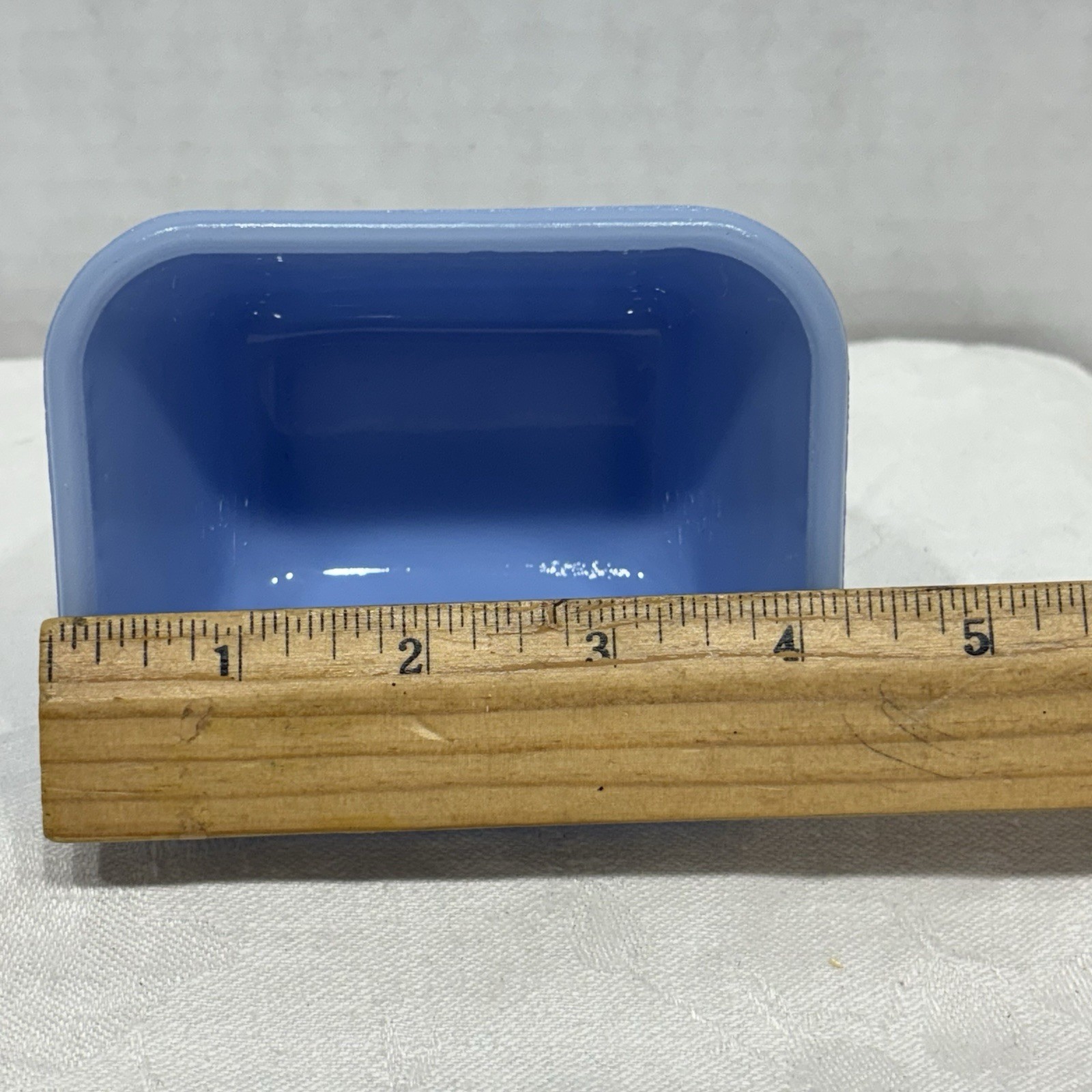 Vintage PYREX Blue Delphite "Fridgie" Small 3.25" Refrigerator Dish No Lid #501