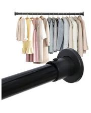18-63 inch Adjustable Heavy Duty Closet Rod for Hanging Clothes Metal Poles