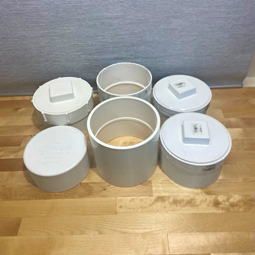 9 piece lot of 6 inch PVC fittings DWV schedule 40 