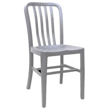 Just Chair Manufaturing Industrial Aluminum Welded Frame Side Chair w/ Slat Back