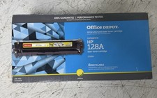 Office Depot HP 128A Laser Toner Cartridge Yellow New Sealed Open Box