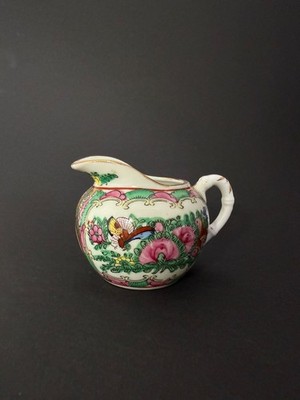 Antique Canton Porcelain Creamer Rose Medallion Famille Rose 8 cm Hand Painted