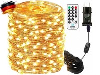 50M Lichterkette Innen Mit Stecker, Warmweiß Lichterkette AußEn Kupferdraht